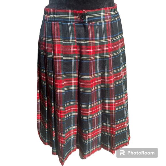 Willow Ridge Dresses & Skirts - Vintage 80s Tartan Pleated  Skirt Plus Size